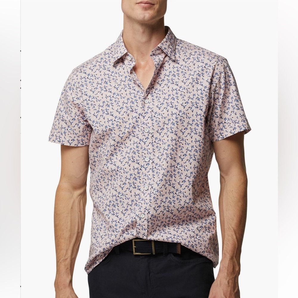 Rodd & Gunn Pink Floral Short Sleeve Floral Button-Up Shirt Sz XL